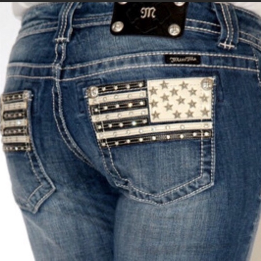 MISS ME RARE AMERICAN FLAG JEANS SIZE 27 - Picture 3 of 11